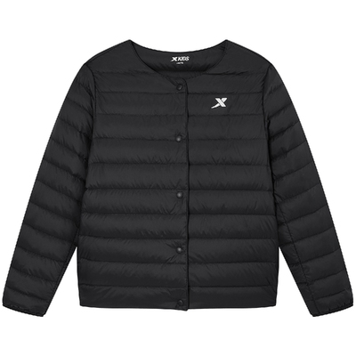 特步童装冬季新款男女童中大童圆领单排扣轻薄保暖儿童休闲羽绒服