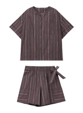 江南布衣条纹短袖家居服可外穿
