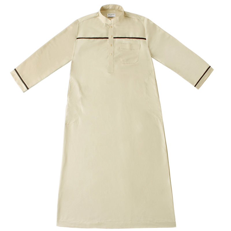 robe新款旅游长袍男mu斯林少数民族大码服装加肥长衫白
