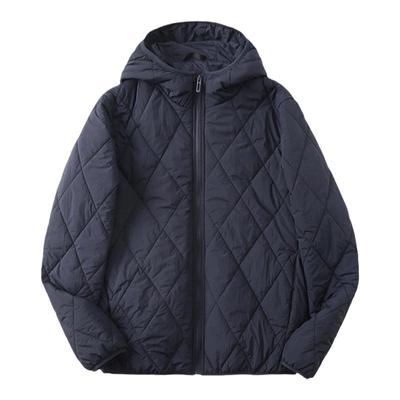 户外轻量化桑蚕丝菱形格轻薄棉服