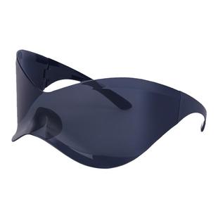 欧美嘻哈复古未来科技感炫酷墨镜超大朋克运动风太阳镜sunglasses