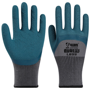 橡胶发泡皱纹防滑加厚浸胶耐磨工地干活维修加工防护工作劳保手套