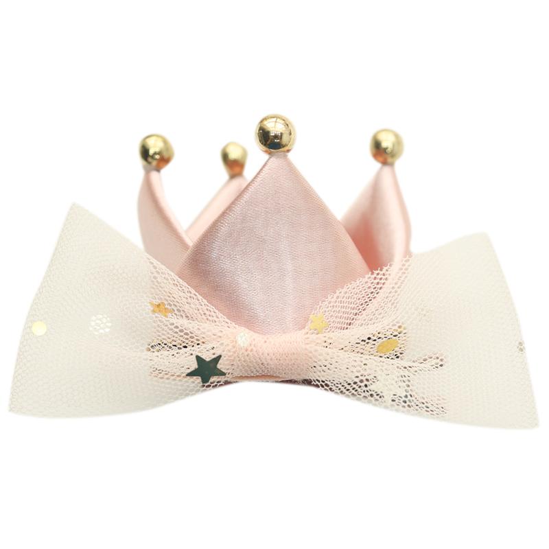 女童皇冠发夹全包不伤发立体宝宝生日拍照头饰气质小公主金色韩版