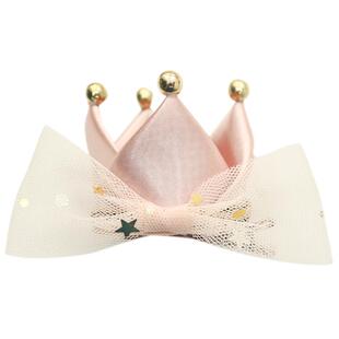 女童皇冠发夹全包不伤发立体宝宝生日拍照头饰气质小公主金色韩版