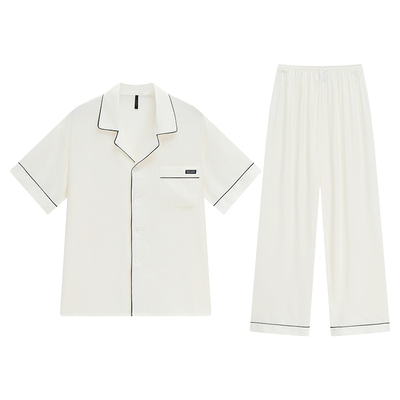 睡衣男士夏季冰丝短袖长裤家居服