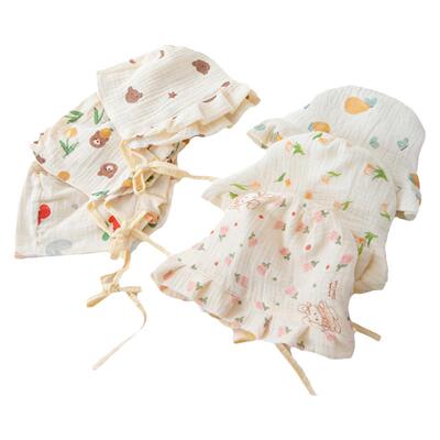 婧麒婴儿帽子夏季薄款透气防晒