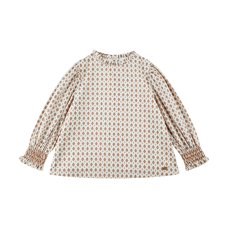 WirraWirra北欧风时髦艺术感女宝衬衫甜美泡泡袖口设计款纯棉上衣