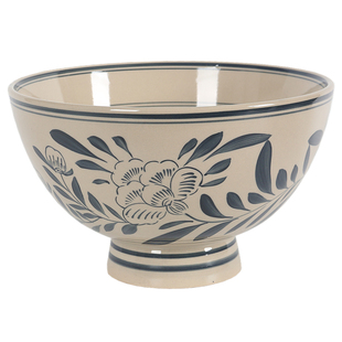 复古中式陶瓷高脚碗釉下彩老关中碗商用大号陕西面碗油泼面碗专用