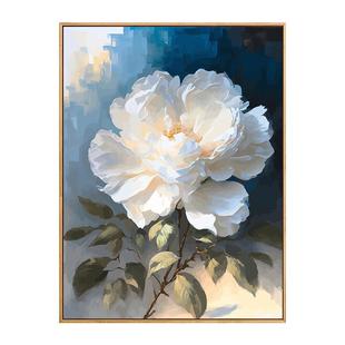 山茶花数字油画高级感diy填充手绘填色油彩画丙烯花卉客厅装饰画