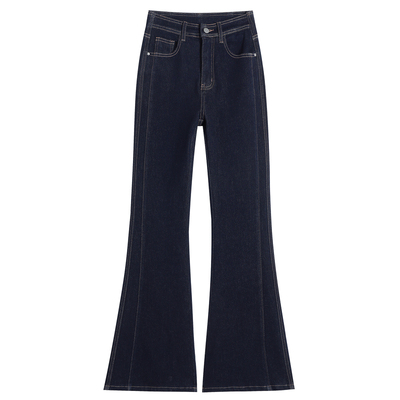 丹宁蓝微喇牛仔裤女长裤春秋季