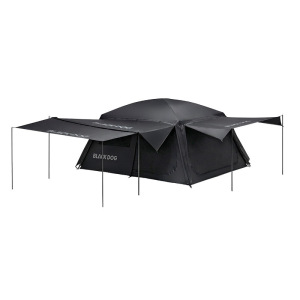 BLACKDOG黑狗露营帐篷户外野营过夜双层防雨黑胶防晒多人屋脊帐