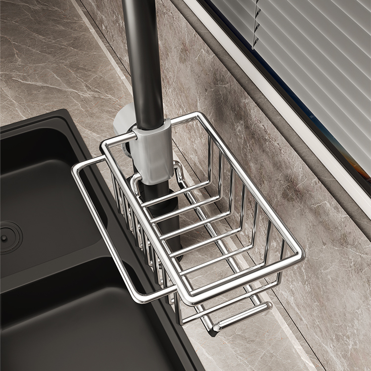 水龙头置物架不锈钢厨房洗碗水槽架沥水篮海绵刷百洁布抹布收纳架
