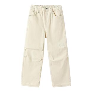 巴拉巴拉儿童加绒裤子女童加绒长裤中大童牛仔直筒裤春冬新款童装