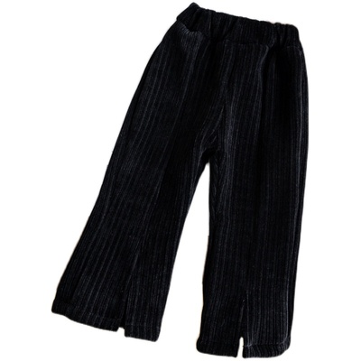 长裤灯芯绒喇叭裤开叉