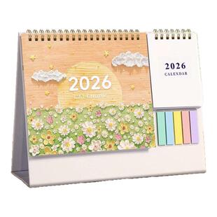 2027年日历新款创意桌面摆件ins风月历自律打卡计划本2026考研年历大格子工作记事便签本2027台历本子