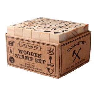 台湾Tools To Liveby礼拜文房具木制字母符号印章大写小写手账DIY