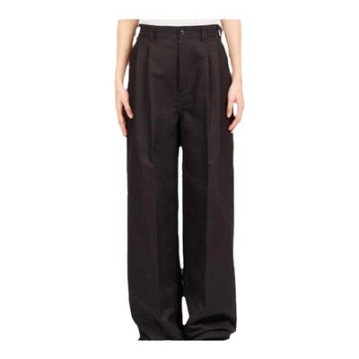 马吉拉黑色四角缝线阔腿裤裤