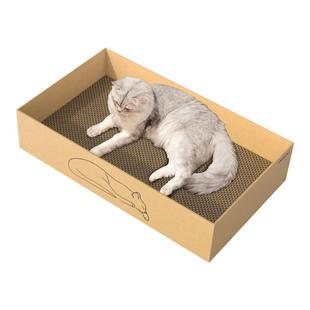 猫抓板猫窝一体耐磨不掉屑大型猫咪纸箱产房长方形瓦楞纸磨爪玩具