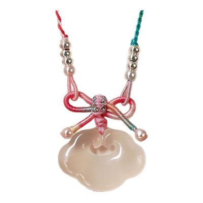 白月光玉髓足银精编平安扣