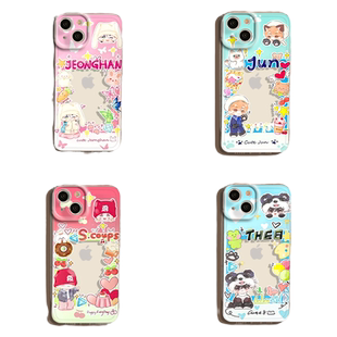 适用seventeen苹果17手机壳iPhone16pro可以放小卡14promax照片13mini同款x周边15全圆佑8plus徐明浩7的xr/xs