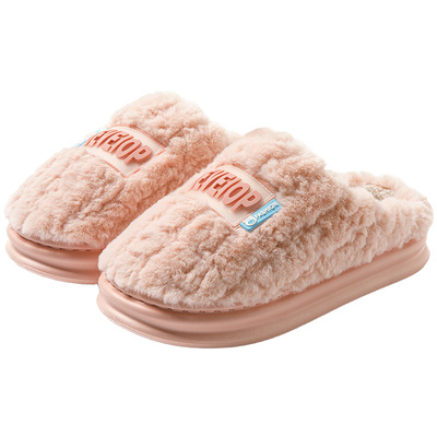 棉拖鞋女款2025新款加绒加厚冬季防滑保暖毛毛情侣可爱家居拖鞋男