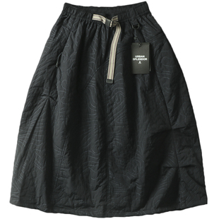 大厂订单 ！户外山系秋冬不规则绗缝棉裙夹克工装A字松紧腰半身裙