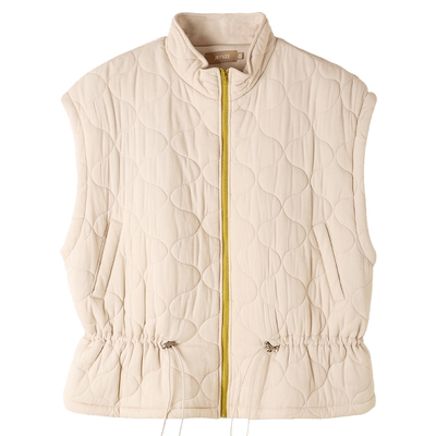 秋鹿立领三层加厚夹棉马甲女