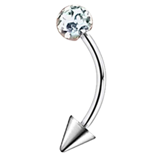 满钻恶魔钉短尖锥rook耳钉弯杆rock弯钉耳饰snug钉子医用钛钢饰品