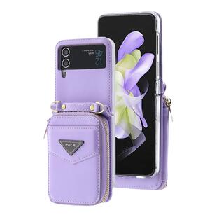 samsung z flip 5 case适用三星折叠屏手机壳zflip4保护套galaxy zflip3手機套可放卡拉链w23flip斜挎绳cover