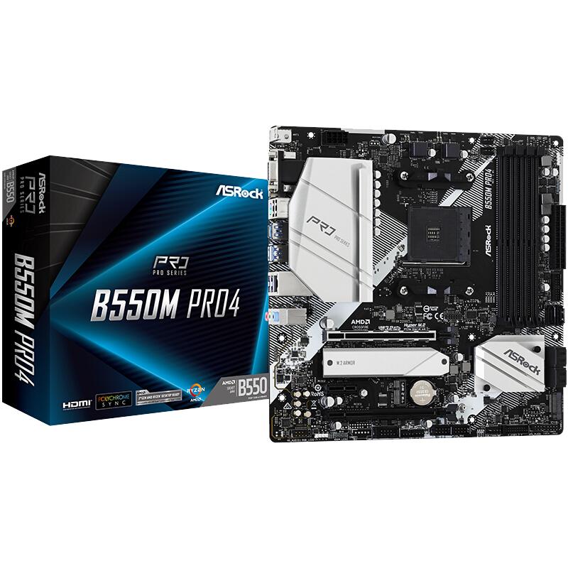 ASROCK/华擎科技B550M PRO4支持锐龙5600G 5500台式电竞游戏主板