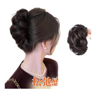 丸子头假发女抓夹仿真发蓬松鸡窝头花苞气质懒人盘发神器假发发圈