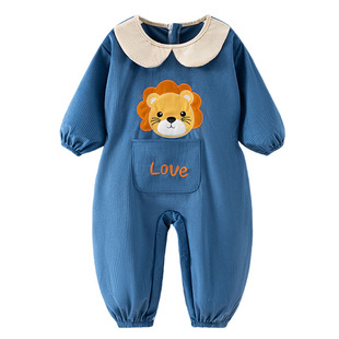 儿童连体罩衣长袖一体式秋冬耐磨哈衣外穿爬行婴儿防脏宝宝爬爬服