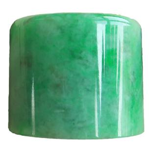 隆和斋20天然缅甸老坑辣绿翡翠扳指男款手把件男士指环珠宝玉器