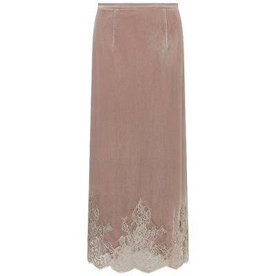 COCOBELLA玫瑰粉丝绒半身裙