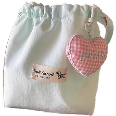 ins小清新抽绳收纳袋大容量便携手提束口袋化妆包上班杂物手拎包