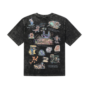 Karma8a cartoon 涂鸦系列攀岩Tee圆领宽松情侣户外休闲短袖