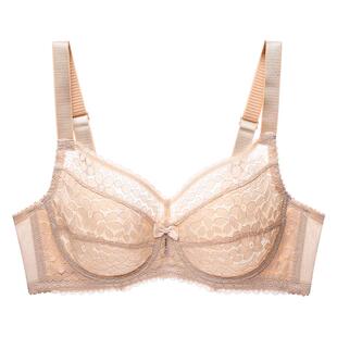 伊丝艾拉超薄有钢圈文胸 夏季新品全蕾丝内衣女薄款大胸显小舒适