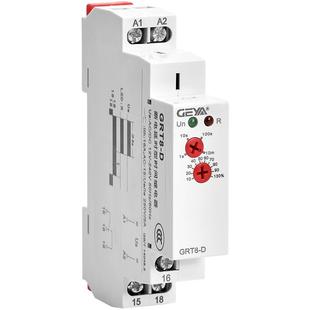 GEYA格亚 断电延时时间继电器 AC/DC12-240V定时可调控制器GRT8-D