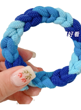 克莱因蓝手工diy材料手环情侣自律小皮筋发圈女头绳编织手链发绳
