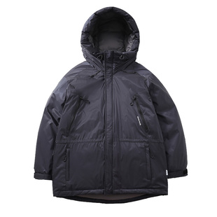 RESTICK「暗夜」中长款机能猎装鹅绒羽绒服冬季连帽防寒保暖外套