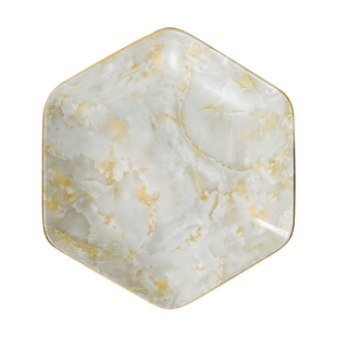 骨瓷家用多个装拼盘创意轻奢六边深盘菜盘聚会家宴圆桌餐具组合