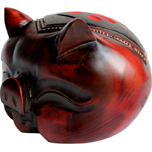 生肖福猪仔存钱罐大号木质动物储蓄罐家居摆件储钱罐年货创意礼品