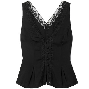 reformation法式蕾丝拼接背心吊带短上衣性感v领独特别致衬衫女装