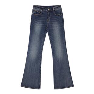 JNBY/江南布衣春秋牛仔长裤女纯色休闲通勤复古喇叭裤子5O7E12060