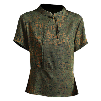 聚会外出洋气质印花桑蚕丝上衣