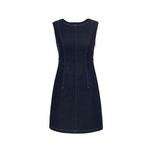 vq区绫致Vero Moda连衣裙25夏季后身镂空丹宁风无袖收腰牛仔裙