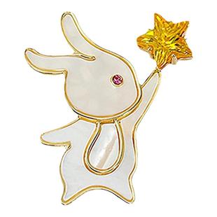 可爱兔子胸针女新款设计感小众别针精致高级独特简约星星气质饰品