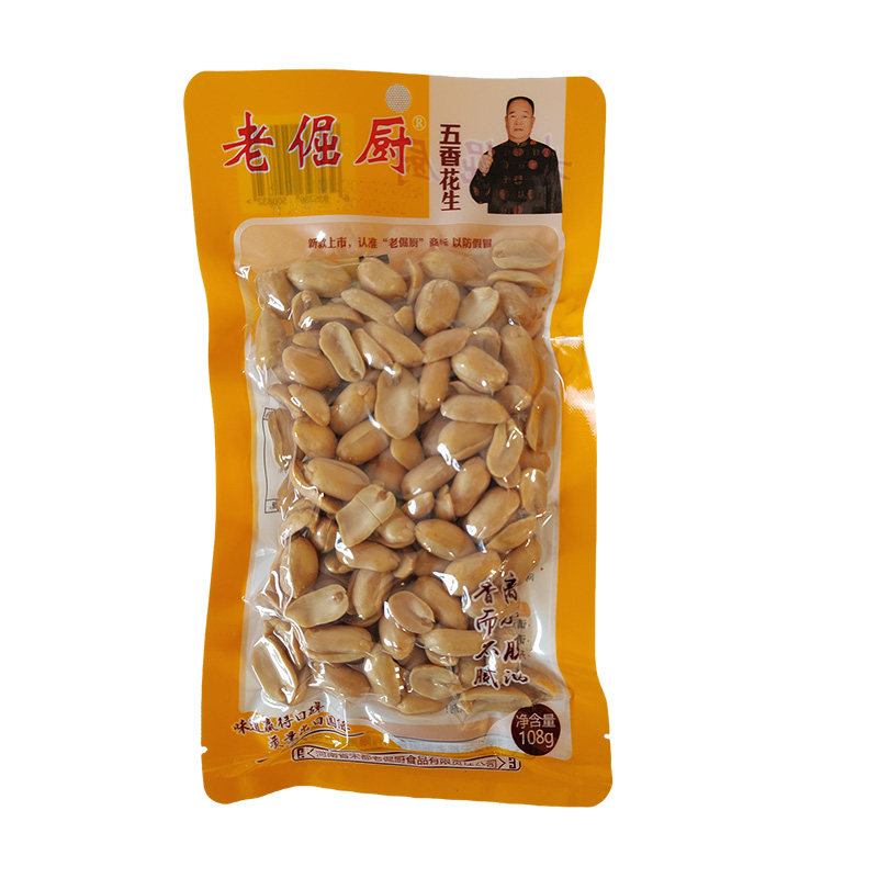 老倔厨花生米休闲零食花生仁脱壳下酒菜脱油工艺108g袋装原味五香