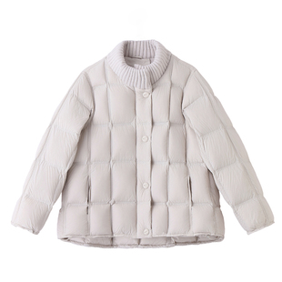 ERAL艾莱依羽绒服女2025冬季新款韩版洋气立领白鸭绒宽松面包服