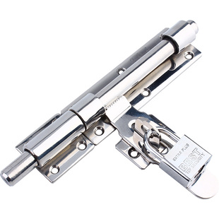 304不锈钢插销锁加厚大门插销老式防盗门栓明装挂锁门闩木门扣锁